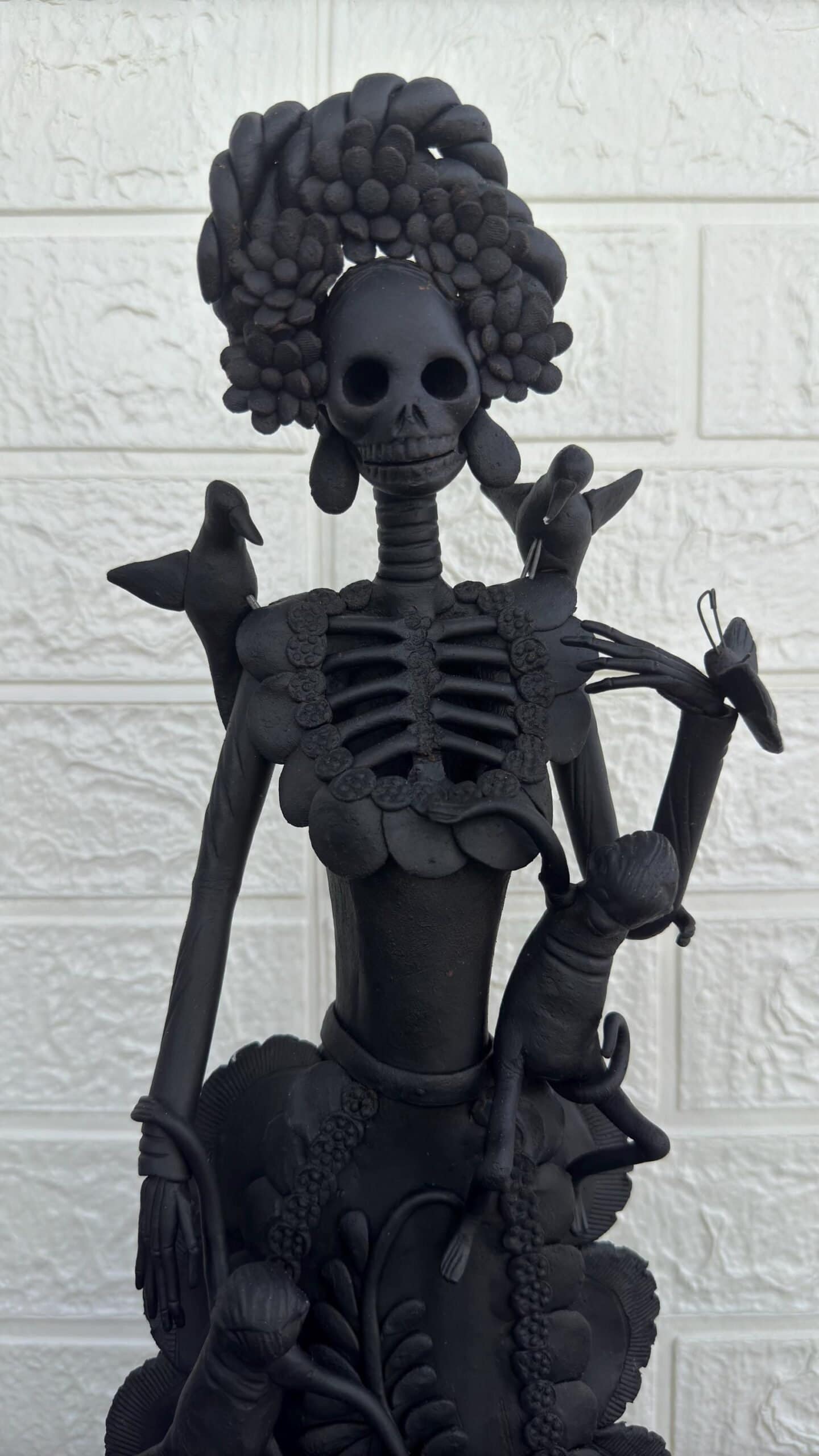 18” Catrina Michoacán Original Clay Handcrafted Frida Kahlo Doll  Day Of The Dead  Human Skeleton  Mexican Decorations  Sugar Skull - Image 2