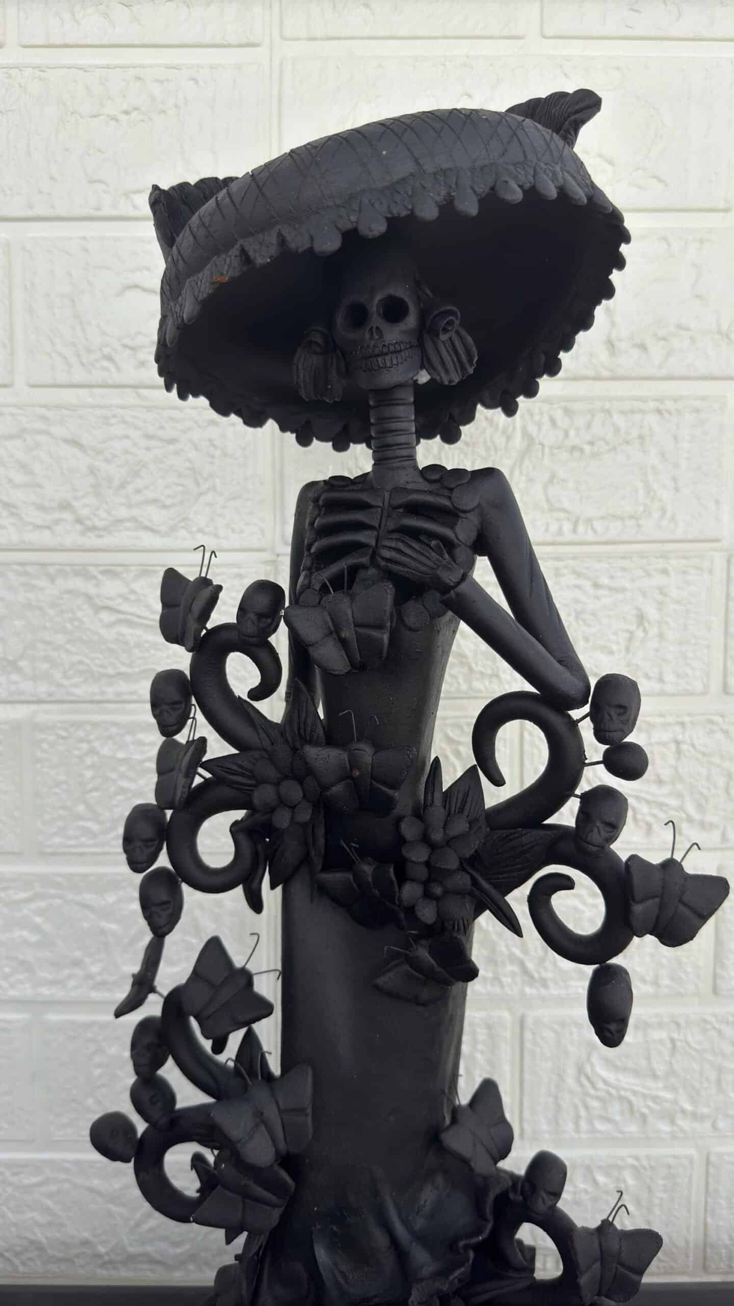 18” Catrina Michoacán Original Clay Handcrafted Frida Kahlo Doll  Day Of The Dead  Human Skeleton  Mexican Decorations  Sugar Skull - Image 2