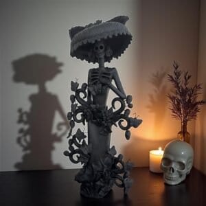 18” Catrina Michoacán Original Clay Handcrafted Frida Kahlo Doll  Day Of The Dead  Human Skeleton  Mexican Decorations  Sugar Skull