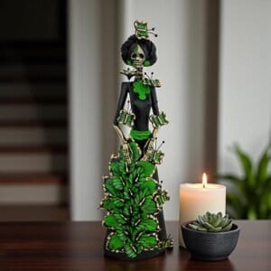 Catrina Skull Frida Kahlo Doll  Michoacan Mexico Made by Artisans Day Of The Dead  Human Skeleton  Mexican Decorations  Sugar Skull 13.8” T