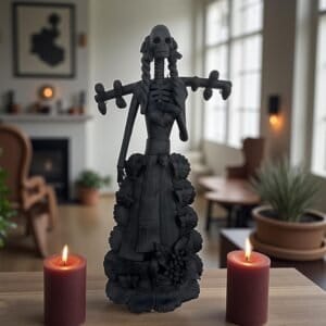 18” Catrina Michoacán Original Clay Handcrafted Frida Kahlo Doll  Day Of The Dead  Human Skeleton  Mexican Decorations  Sugar Skull