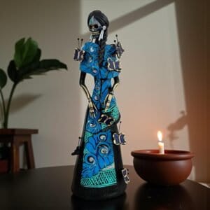 Catrina Skull Frida Kahlo Doll  Michoacan Mexico Made by Artisans Day Of The Dead  Human Skeleton  Mexican Decorations  Sugar Skull 13.8” T