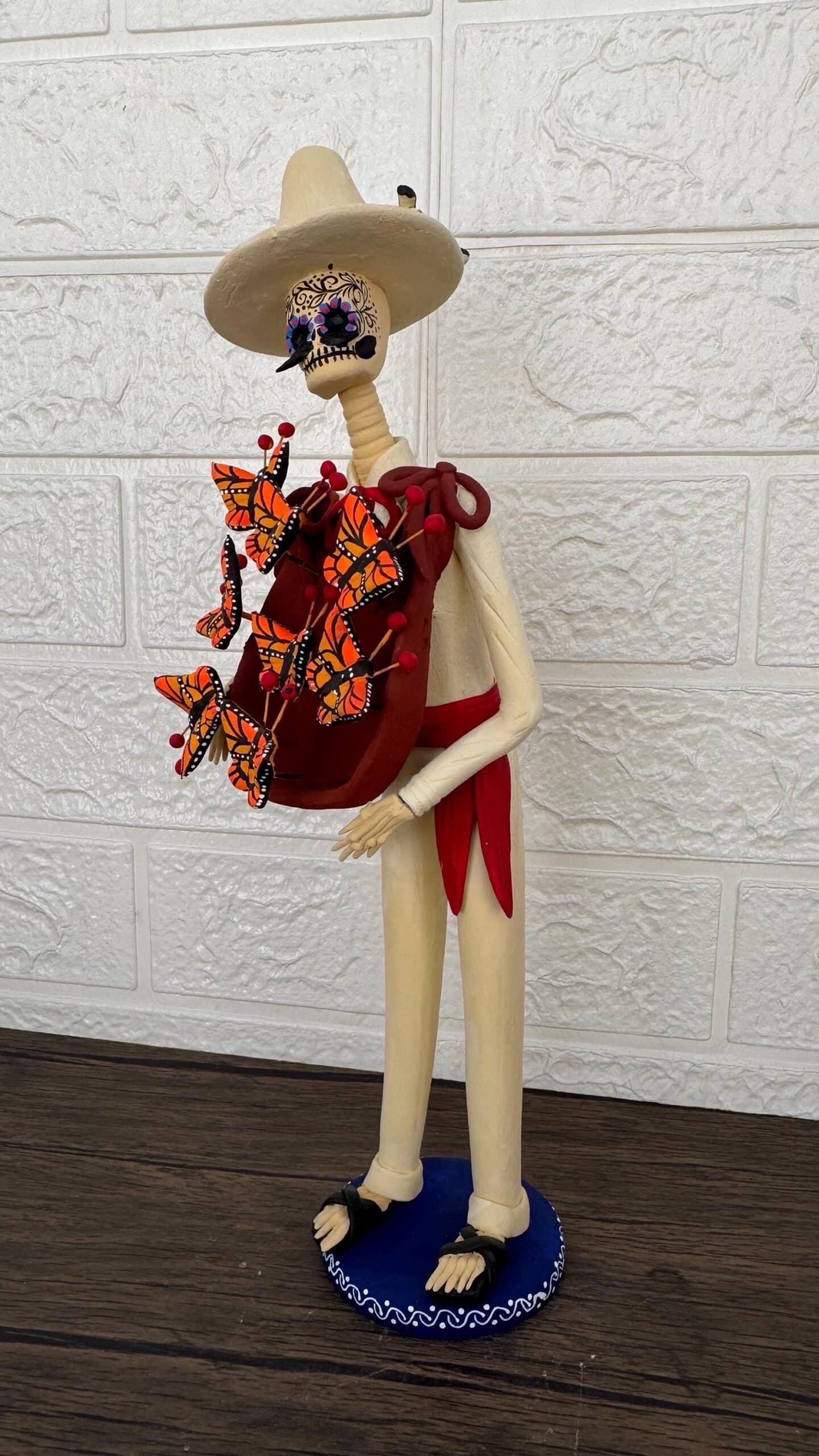 Catrin  Skull Elegant  Doll  Michoacan Mexico Made by Artisans Day Of The Dead  Human Skeleton  Mexican Decorations  Sugar Skull 13” T - Image 3