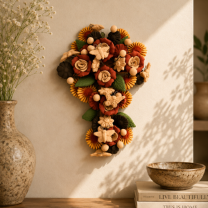 Crucifix Butterflie Roses, Folk art Cross Sculpture, Mexican Wall Hanging, Cross Figurine, Engobes Blancos Estado de México By Artisans