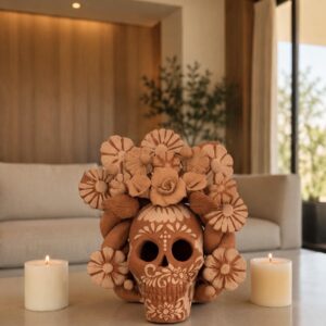 Filigrana Clay Skull Día De Los Muertos Artistic  Oaxaca México By Artisans Handmade Crafts, Home Decor Folk Art,  Pastillaje Technique