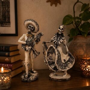 Catrina, Day Of The Dead, Human Skeleton Mexican Catrina, Skull Sculpture, Skeleton Couple (2), Día De Los Muertos Ofrenda Home Decor