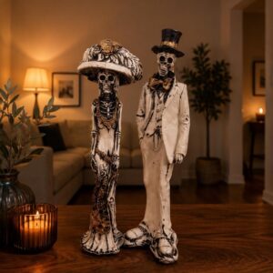 Catrina, Day Of The Dead, Human Skeleton Mexican Catrina, Skull Sculpture, Skeleton Couple (2), Día De Los Muertos Ofrenda Home Decor