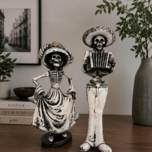 Catrina, Day Of The Dead, Human Skeleton Mexican Catrina, Skull Sculpture, Skeleton Couple (2), Día De Los Muertos Ofrenda Home Decor
