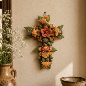 Crucifix Clay From Metepec, Wall Decor