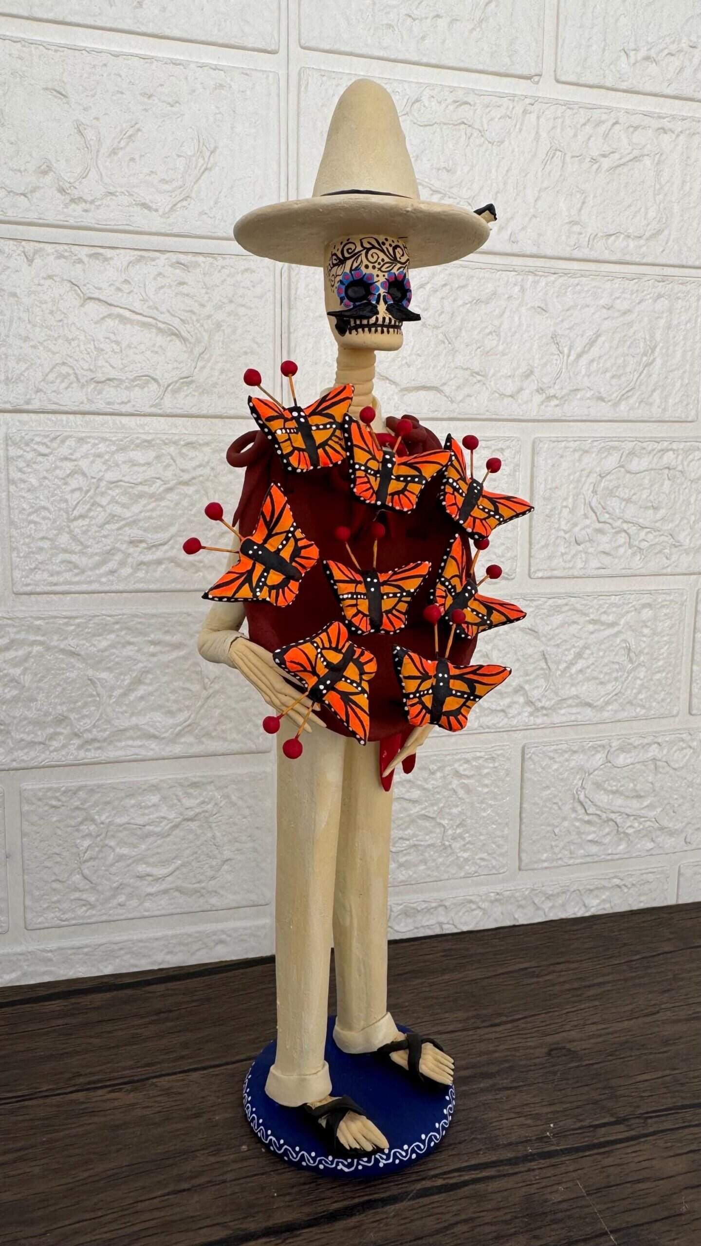 Catrin  Skull Elegant  Doll  Michoacan Mexico Made by Artisans Day Of The Dead  Human Skeleton  Mexican Decorations  Sugar Skull 13” T - Image 2