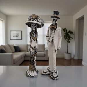 Catrina, Day Of The Dead, Human Skeleton Mexican Catrina, Skull Sculpture, Skeleton Couple (2), Día De Los Muertos Ofrenda Home Decor