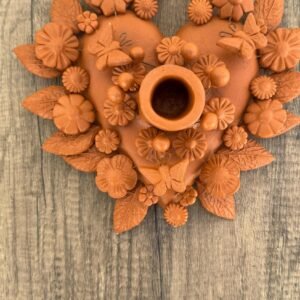 Candle Holder Heart Mexican decoration, Mexican heart, Heart wall hanging, Decorative heart, Rustic heart decor, Heart statue,