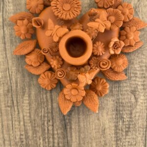 Candle Holder Heart Mexican decoration, Mexican heart, Heart wall hanging, Decorative heart, Rustic heart decor, Heart statue,