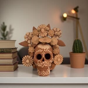 Filigrana Clay Skull Día De Los Muertos Artistic  Oaxaca México By Artisans Handmade Crafts, Home Decor Folk Art,  Pastillaje Technique