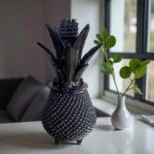 Mexican pottery, Pineapple decor, Mexican decoration, Pineapple sculpture, Glazed clay pineapple, Pottery from Michoacan