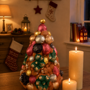 Handcrafted Clay Christmas Tree, Metepec Pottery, Hand Painted Holiday Decor, Folk Art Christmas Decor, Tabletop Tree, Árbol de Navidad