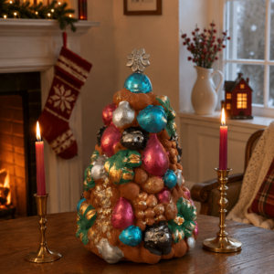 Handcrafted Clay Christmas Tree, Metepec Pottery, Hand Painted Holiday Decor, Folk Art Christmas Decor, Tabletop Tree, Árbol de Navidad