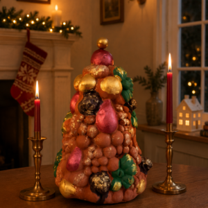 Handcrafted Clay Christmas Tree, Metepec Pottery, Hand Painted Holiday Decor, Folk Art Christmas Decor, Tabletop Tree, Árbol de Navidad
