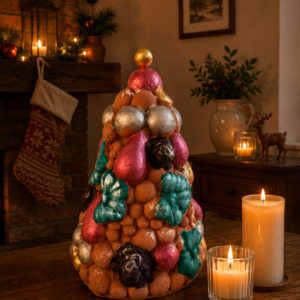 Handcrafted Clay Christmas Tree, Metepec Pottery, Hand Painted Holiday Decor, Folk Art Christmas Decor, Tabletop Tree, Árbol de Navidad