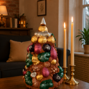 Handcrafted Clay Christmas Tree, Metepec Pottery, Hand Painted Holiday Decor, Folk Art Christmas Decor, Tabletop Tree, Árbol de Navidad