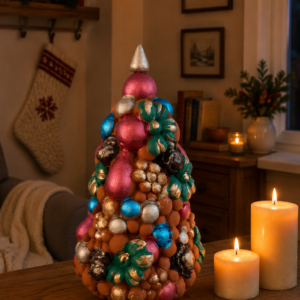 Handcrafted Clay Christmas Tree, Metepec Pottery, Hand Painted Holiday Decor, Folk Art Christmas Decor, Tabletop Tree, Árbol de Navidad