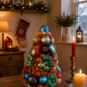Handcrafted Clay Christmas Tree, Metepec Pottery, Hand Painted Holiday Decor, Folk Art Christmas Decor, Tabletop Tree, Árbol de Navidad