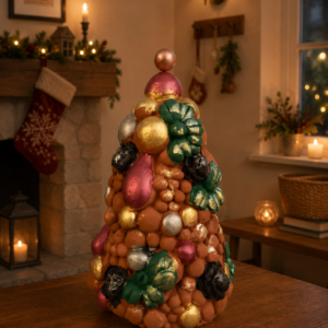 Handcrafted Clay Christmas Tree, Metepec Pottery, Hand Painted Holiday Decor, Folk Art Christmas Decor, Tabletop Tree, Árbol de Navidad