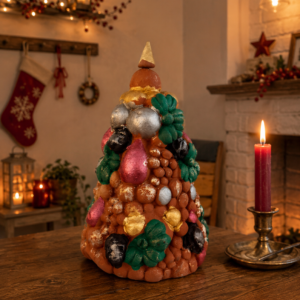 Handcrafted Clay Christmas Tree, Metepec Pottery, Hand Painted Holiday Decor, Folk Art Christmas Decor, Tabletop Tree, Árbol de Navidad