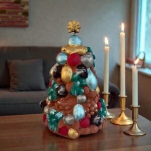 Handcrafted Clay Christmas Tree, Metepec Pottery, Hand Painted Holiday Decor, Folk Art Christmas Decor, Tabletop Tree, Árbol de Navidad