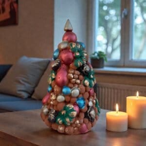 Handcrafted Clay Christmas Tree, Metepec Pottery, Hand Painted Holiday Decor, Folk Art Christmas Decor, Tabletop Tree, Árbol de Navidad