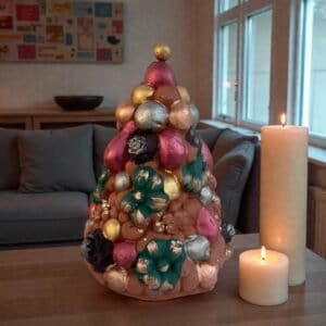 Handcrafted Clay Christmas Tree, Metepec Pottery, Hand Painted Holiday Decor, Folk Art Christmas Decor, Tabletop Tree, Árbol de Navidad