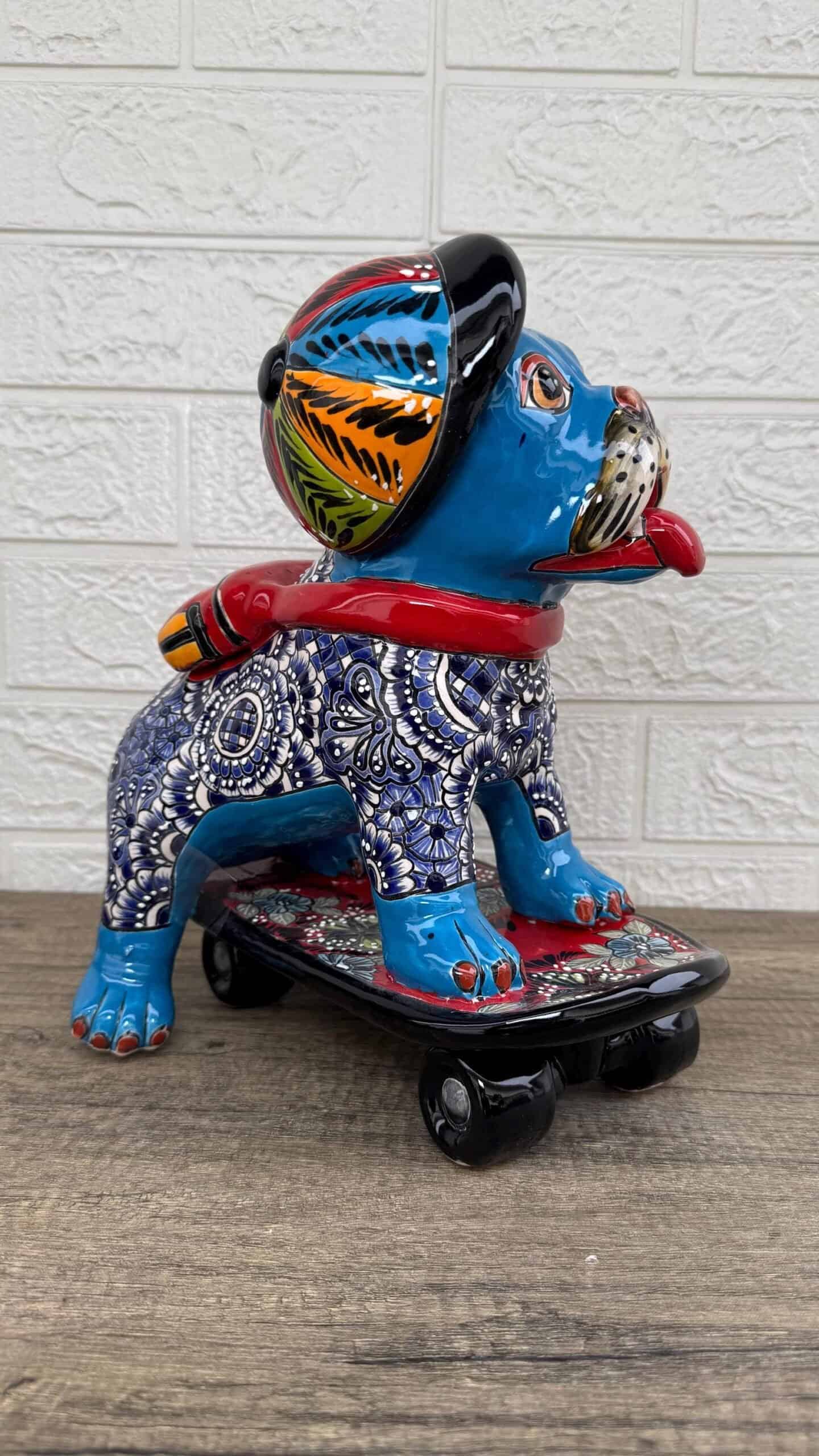Talavera French Bulldog, Ceramic dog, Talavera pottery, Mexican pottery, French Bulldog statue, Dog sculpture - Image 3