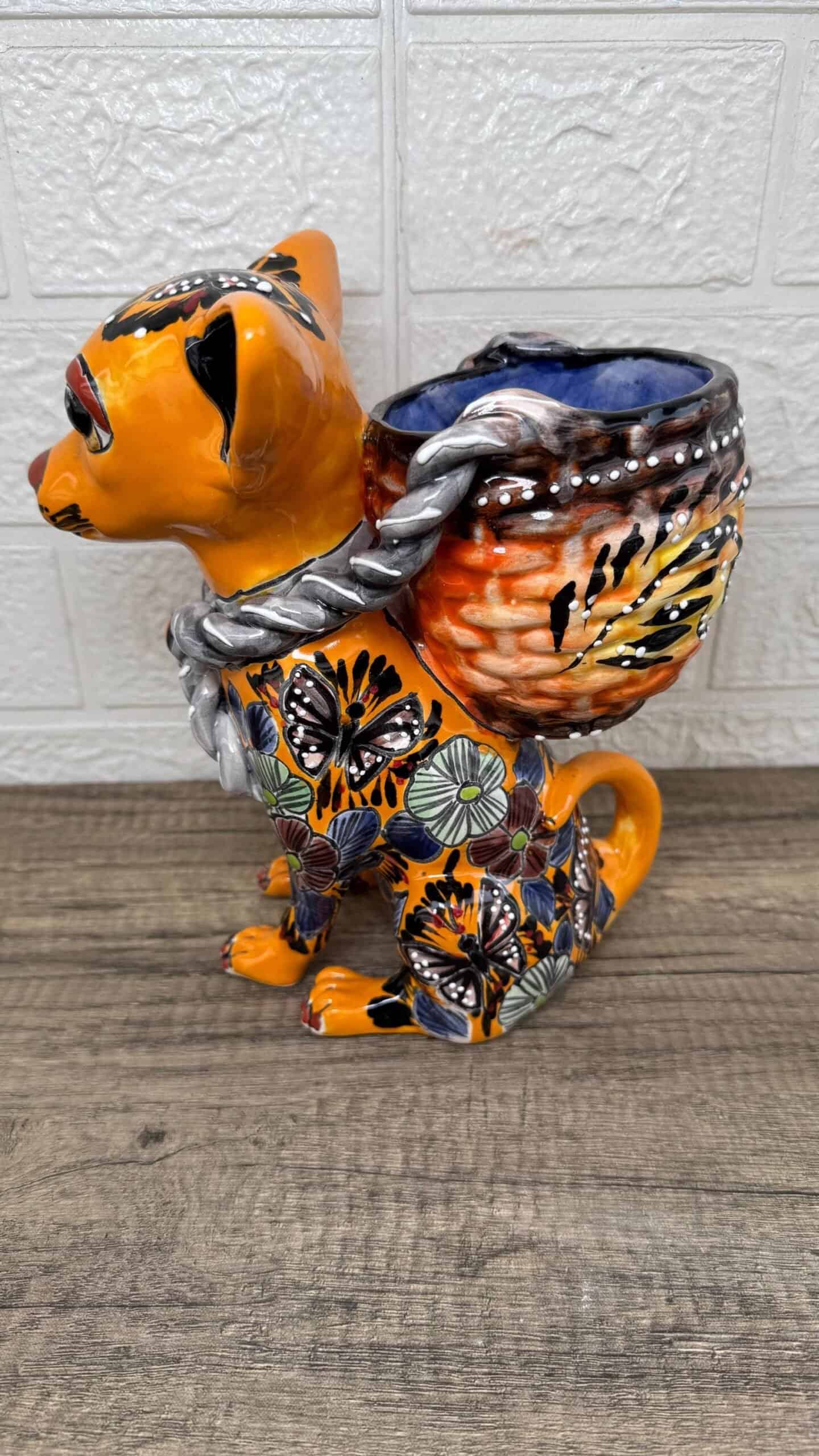 Talavera Chihuahua Pot , Ceramic dog, Talavera pottery, Puebla Mexican Pottery, Chihuahua Statue, Dog Sculpture  Hand Painted By Artisans - Image 3