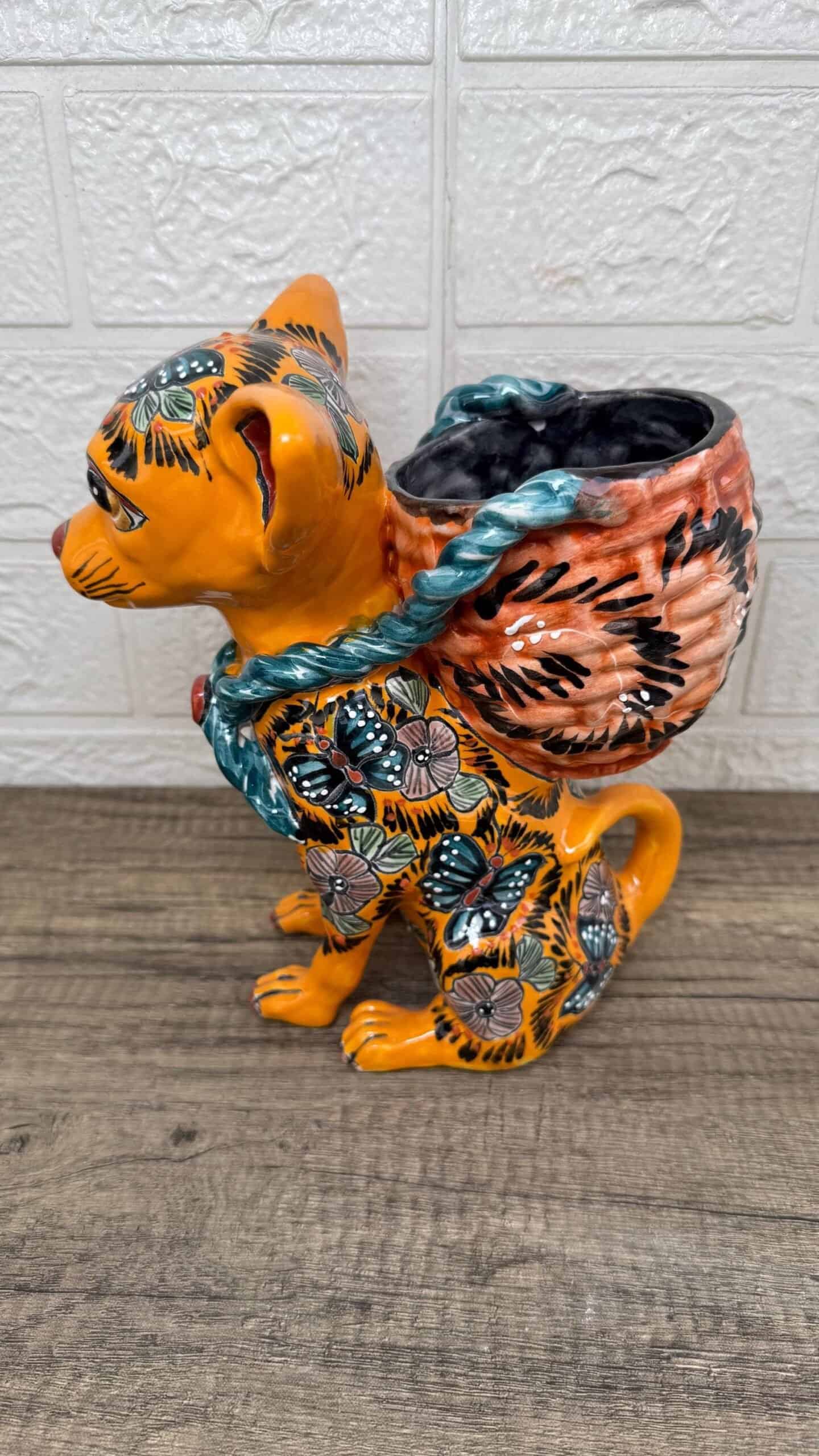 Talavera Chihuahua Pot , Ceramic dog, Talavera pottery, Puebla Mexican Pottery, Chihuahua Statue, Dog Sculpture  Hand Painted By Artisans - Image 3