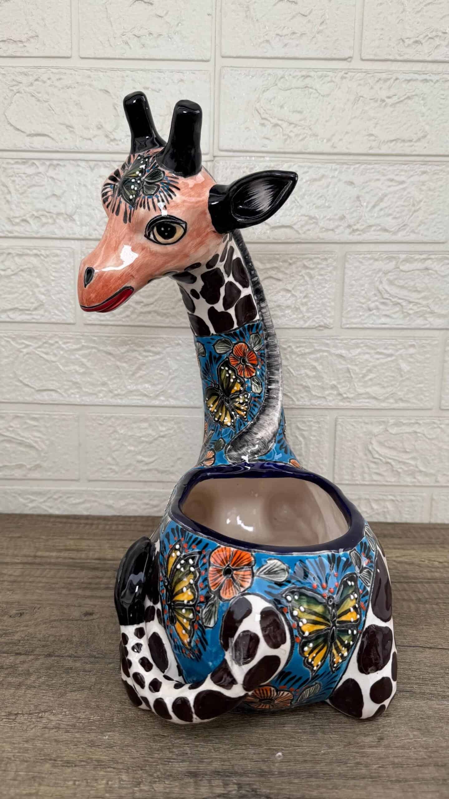 Large Giraffe Pot Planter  Talavera Colorful  Figurine  Ceramic Pottery Artisan Hand Painted  Decor Vibrant Folk Art from Puebla  Decor - Image 3