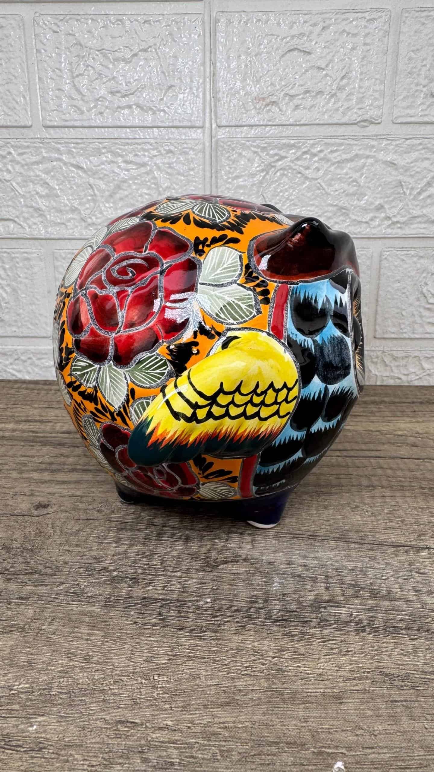 Talavera Owl Figurine  Handmade Ceramic Pottery Artisan Decorative Bird from Puebla  Hand Painted Folk Art  Home Decor Boho Animal Sculpture - Image 3