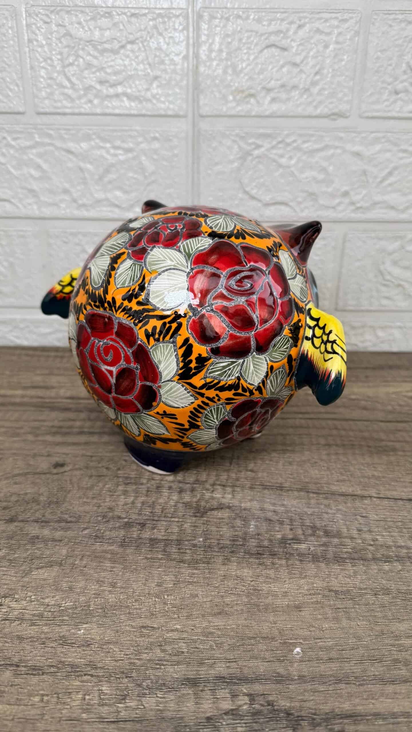 Talavera Owl Figurine  Handmade Ceramic Pottery Artisan Decorative Bird from Puebla  Hand Painted Folk Art  Home Decor Boho Animal Sculpture - Image 2