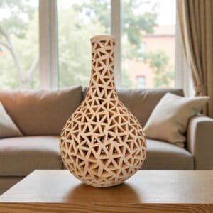 Handmade Clay Vase Santa María Atzompa Oaxaca, White And Brown Mexican Pottery, Rustic Boho Home Decor, Ceramic Planter Or Candle Holder