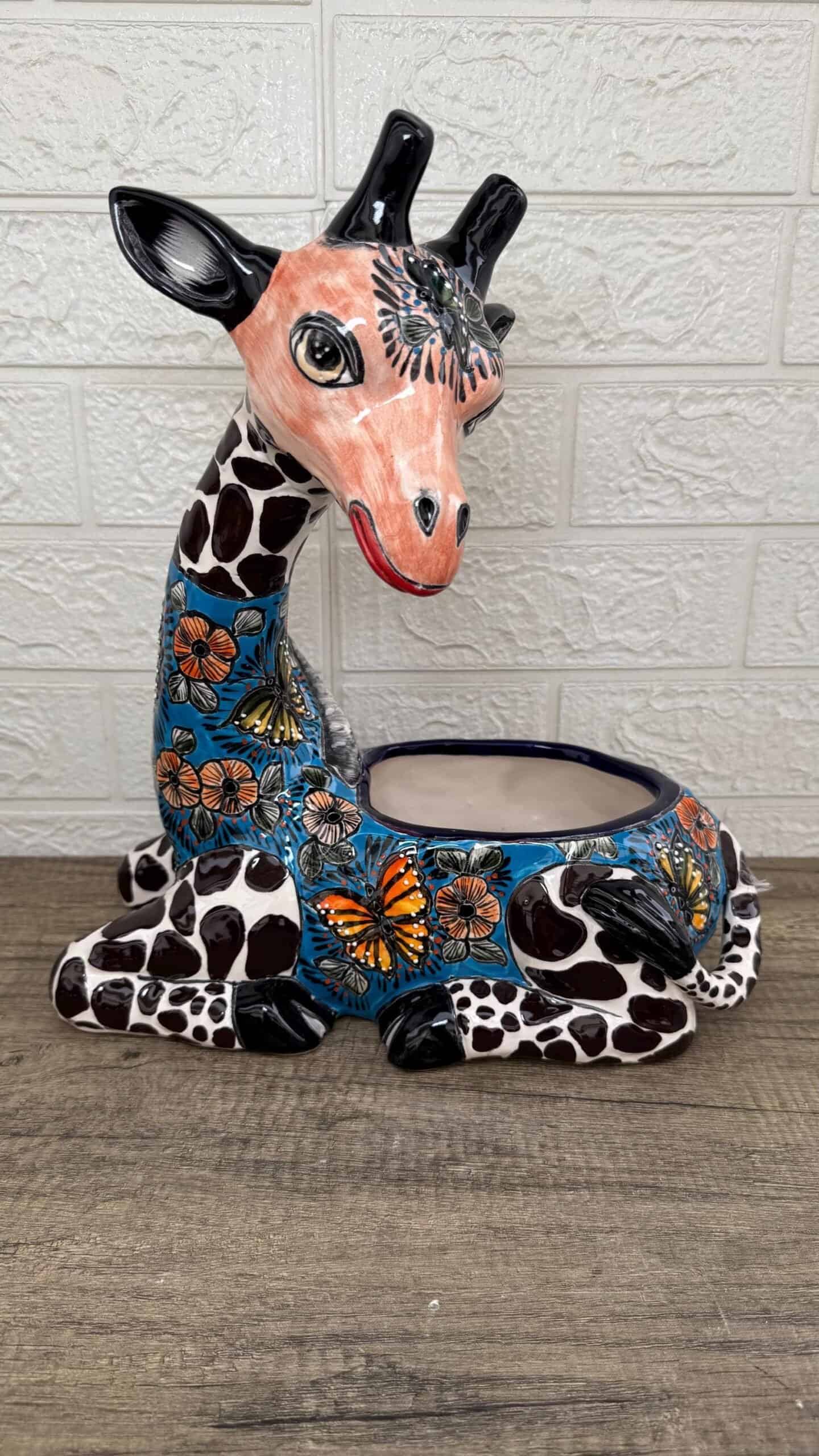Large Giraffe Pot Planter  Talavera Colorful  Figurine  Ceramic Pottery Artisan Hand Painted  Decor Vibrant Folk Art from Puebla  Decor - Image 2