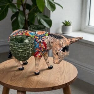 Donkey Pot Planter (2) Talavera  Figurine  Ceramic Pottery Artisan Hand Painted Farmhouse Decor Vibrant Folk Art from Puebla  Decor Burrito