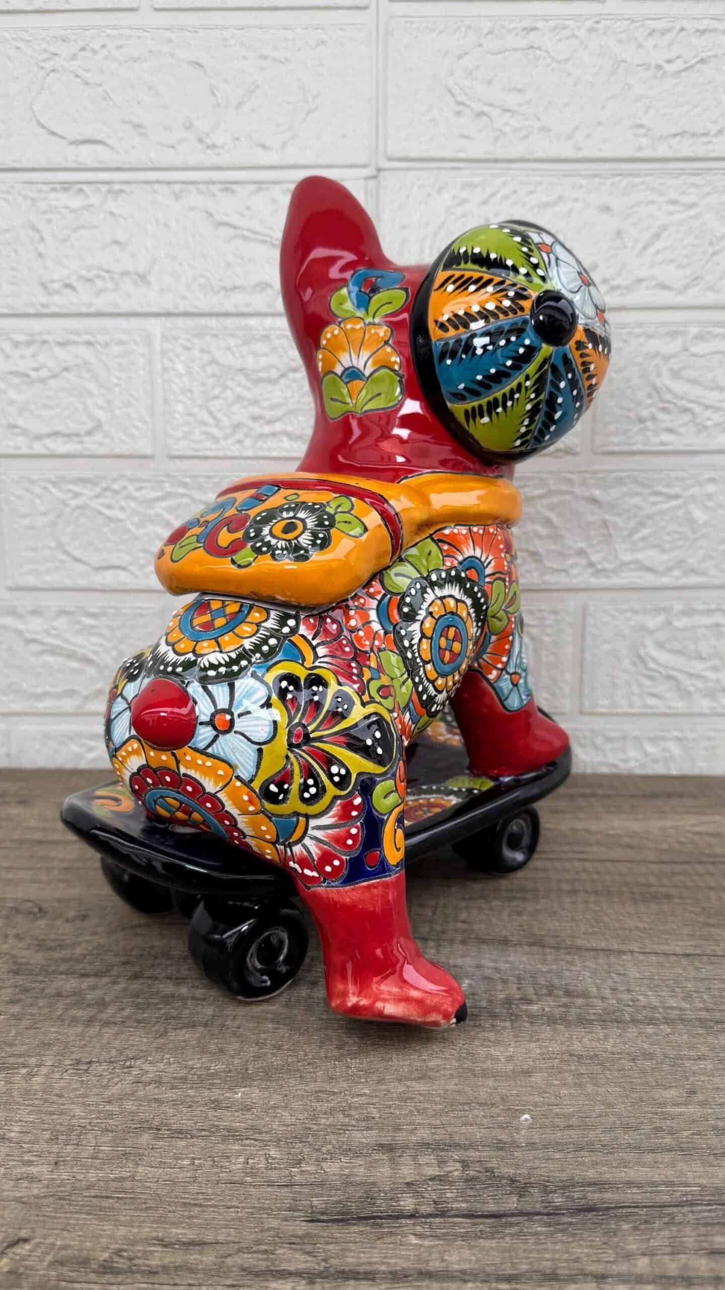 Talavera French Bulldog, Ceramic dog, Talavera pottery, Mexican pottery, French Bulldog statue, Dog sculpture - Image 2