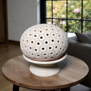 Hand Carved Clay Luminary, Mexican Terracotta Candle Holder, Handmade Geometric Lamp, Oaxaca Artisan Home Decor Santa María Atzompa