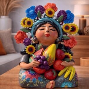 Pachamama Handmade Sculpture - Mexican Mother Earth Art, Colorful Clay Figurine, Spiritual Decor, Indigenous Folk Art, Home Decor Metepec