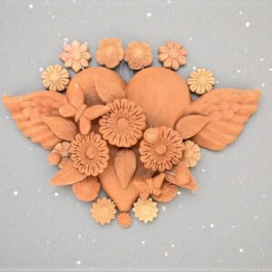 Mexican decoration, Mexican heart, Heart wall hanging, Decorative heart, Rustic heart decor, Heart statue