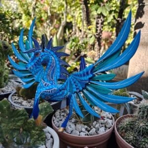 Pegasus Statue Folk Art Alebrije Sculpture, Wooden horse Mexican Decoration Figurine, Made Of Wood And Carved By Hand