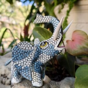 Elephant Sculpture Mexican Folk Art Alebrije Figurine, Wooden As Mexican Decoration Statue, Made Of Wood And Carved By Hand