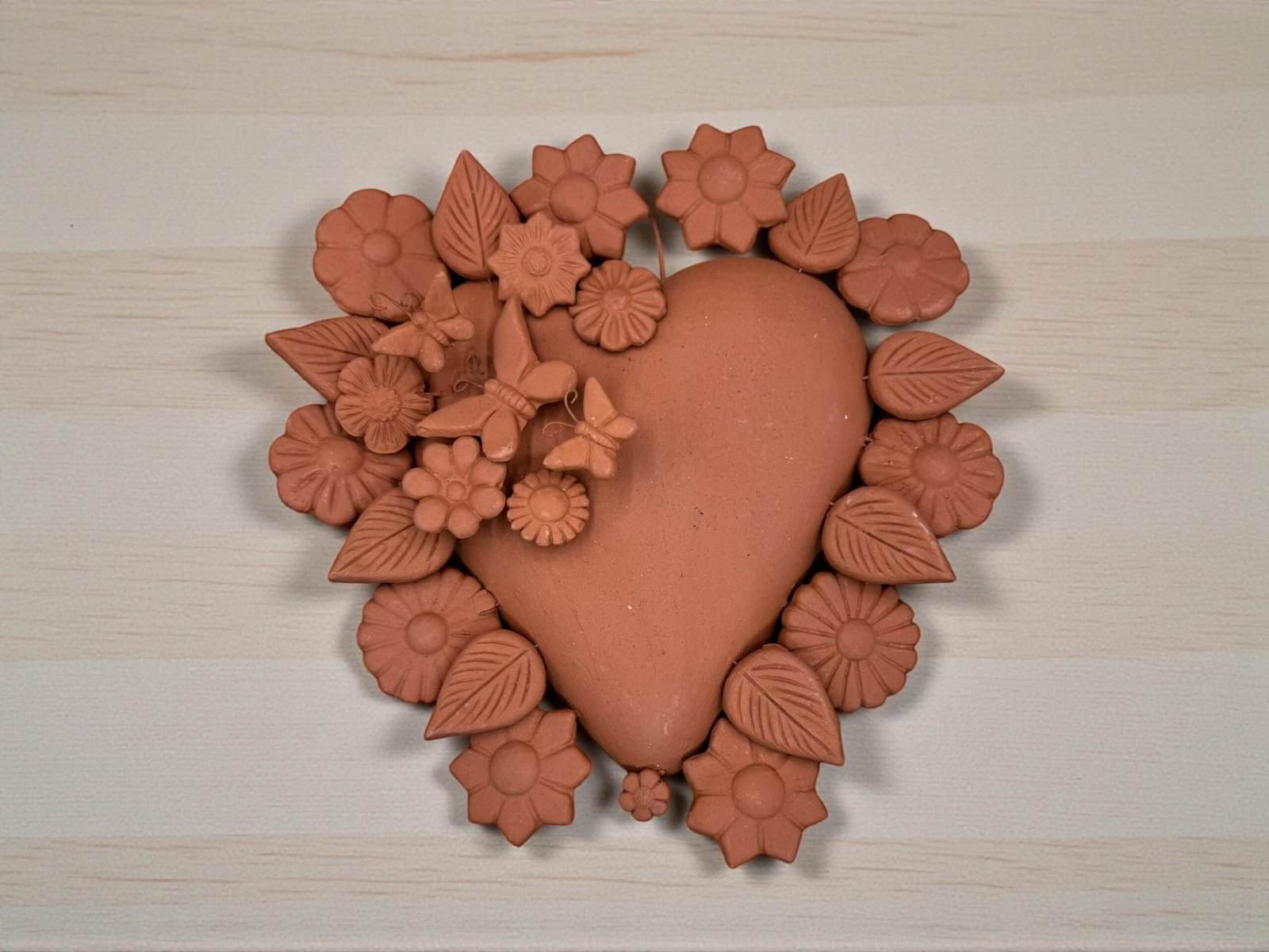 Mexican decoration, Mexican heart, Heart wall hanging, Decorative heart, Rustic heart decor, Heart statue - Image 1