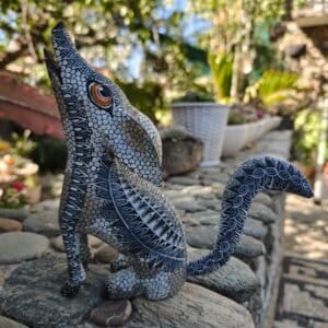 Fox Figurine Mexican Folk Art Alebrije Sculpture, Wooden Coyote Decoration Statue, Made Of Wood And Carved By Hand ASK FOR CUSTOMIZE