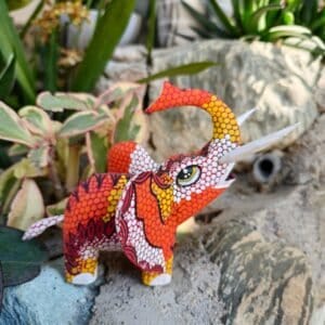 Elephant Sculpture Mexican Folk Art Alebrije Figurine, Wooden As Mexican Decoration Statue, Made Of Wood And Carved By Hand