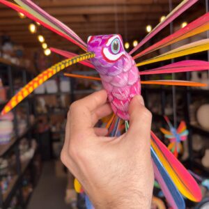 Large Hummingbird Oaxaca Statue Mexican Folk Art Alebrije Sculpture, Wooden  Decoration Figure, Made Of Wood And Carved By Hand 12.5” Long